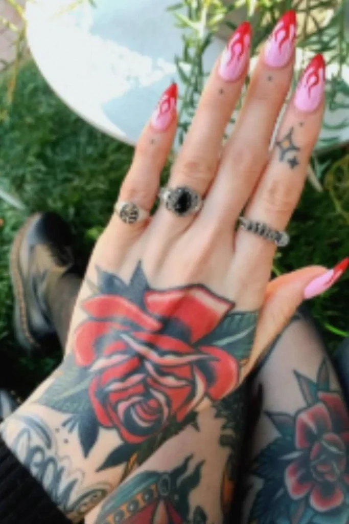 Tattoo-Inspired Nail Art