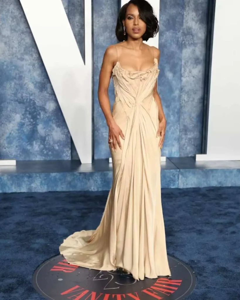 Kerry Washington Milky White Nails